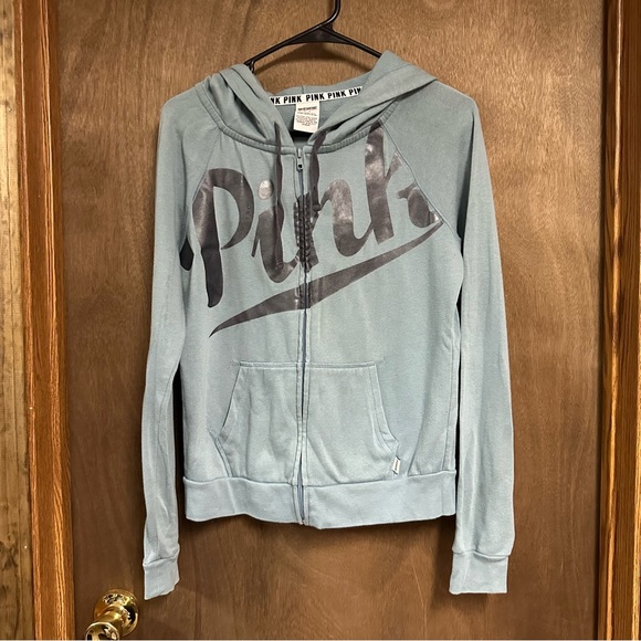 PINK Victoria's Secret Tops - Victorias Secret Pink Full Zip Hoodie Sweatshirt Small